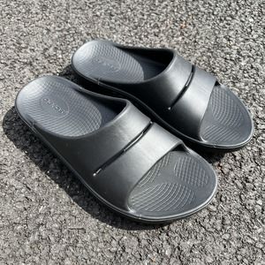 Oofos OOahh Slide Sandal Recovery Padded Shoe Black Size Men's 9 Women's 11 US